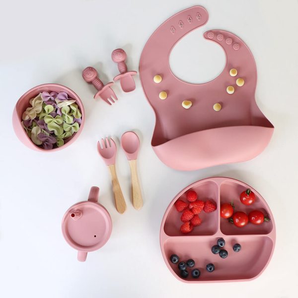 infant cutlery suction spoons and bowls silicone weaning feeding sets