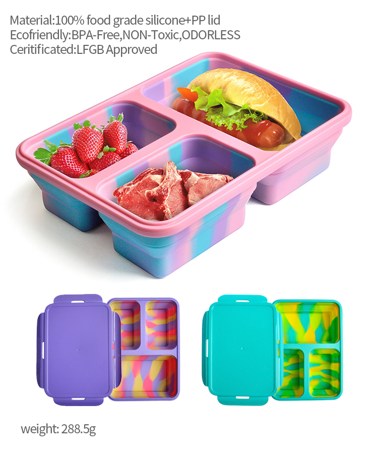 foldable silicone lunch box