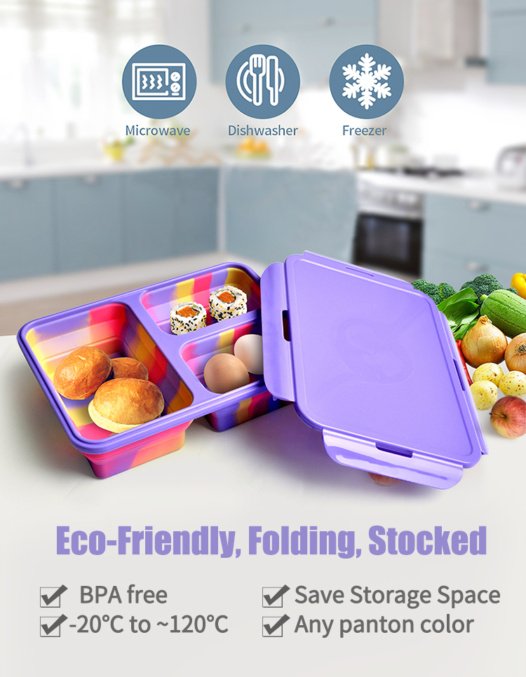 foldable silicone lunch box