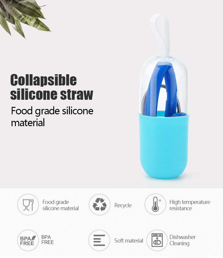 foldable silicone straw