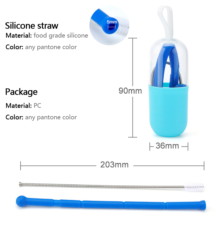 foldable silicone straw